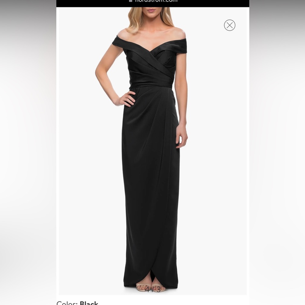 NWOT La Femme black evening gown - Picture 4 of 7
